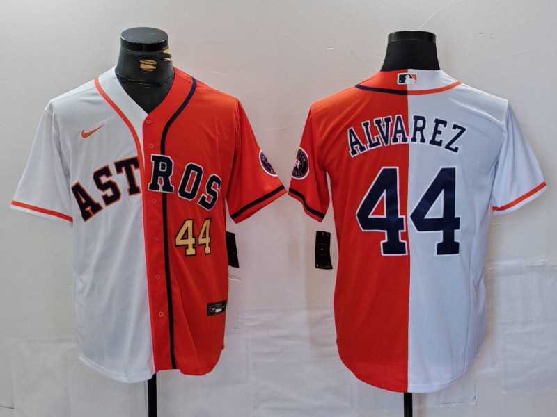 Men's Houston Astros #44 Yordan Alvarez Number White Orange Split Stitched Baseball Jersey Dzhi,We sell and wholesale Men's Houston Astros #44 Yordan Alvarez Number White Orange Split Stitched Baseball Jersey Dzhi on line form chian!
